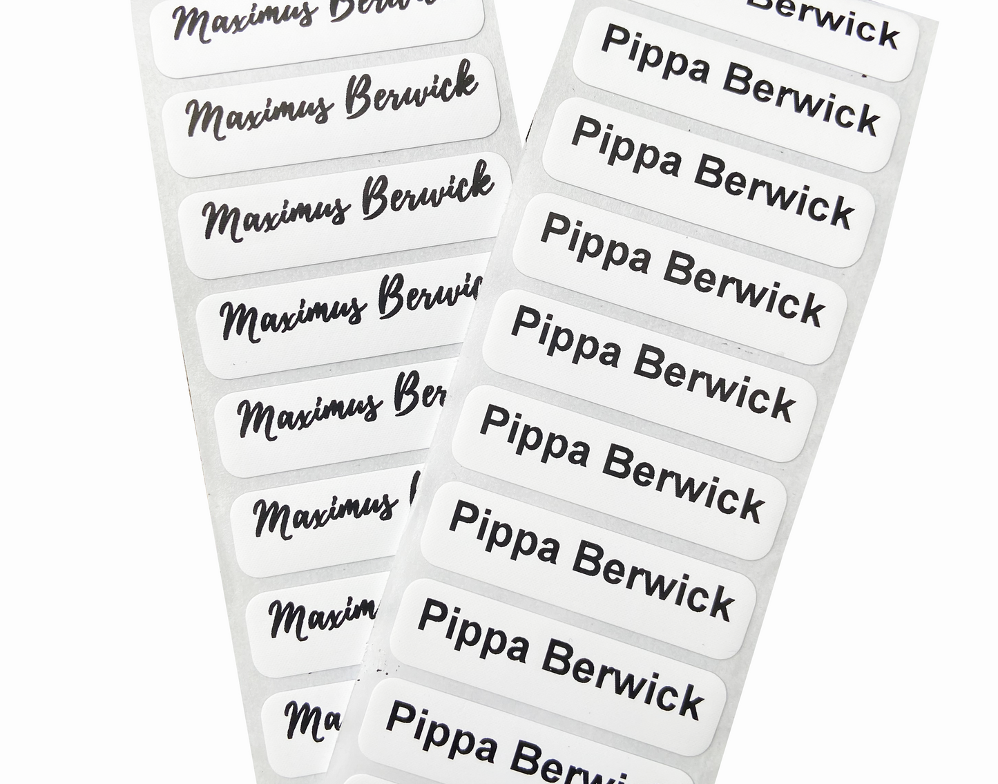 50 x Personalised Printed Name Tapes Labels Iron-on School Uniform Soft Satin Fabric Custom Printed