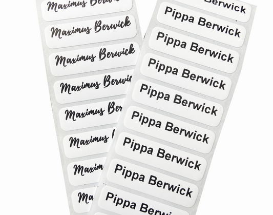 50 x Personalised Printed Name Tapes Labels Iron-on School Uniform Soft Satin Fabric Custom Printed