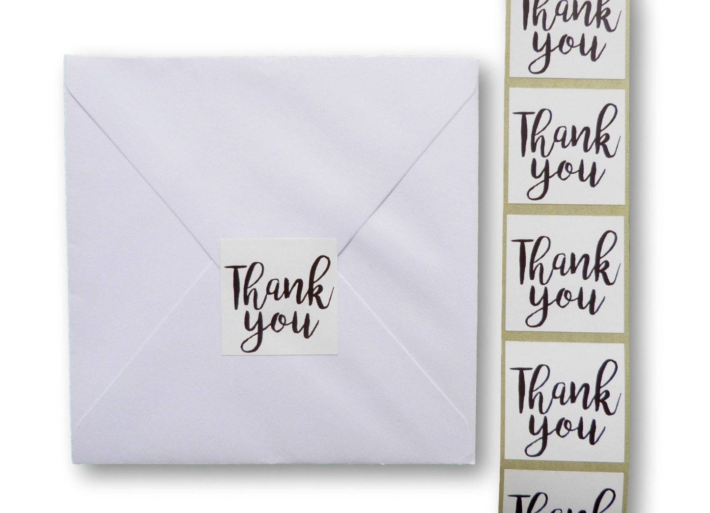 100 x 40mm square thank you stickers wedding favors, party invitations seals
