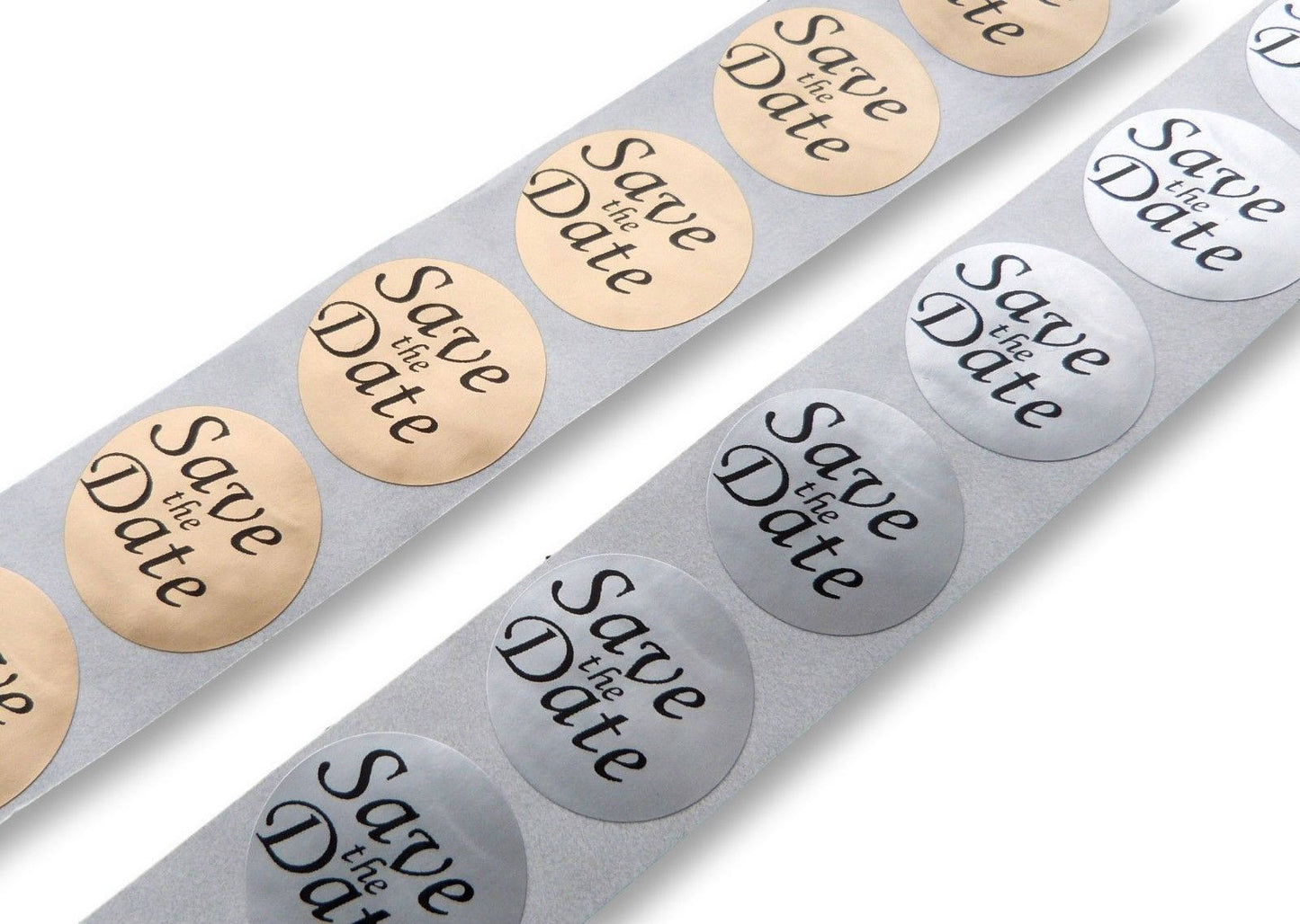 100 x gold silver 25mm save the date self adhesive stickers invitation seals labels