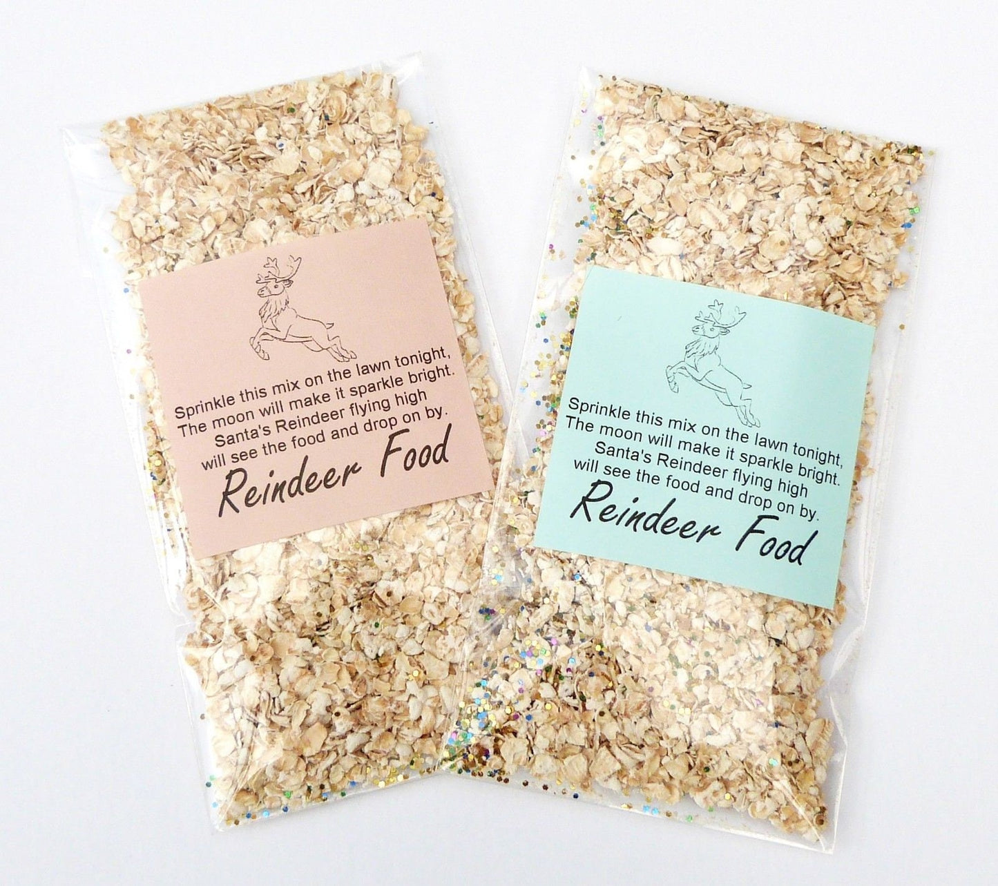 reindeer food blue pink label childrens christmas eve activity
