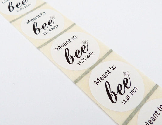 50 x round meant to be personalised stickers wedding favor gift honey jars