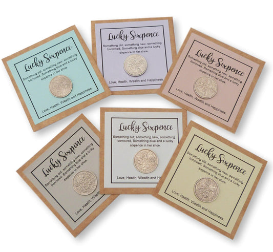 Lucky sixpence wedding gift brides shoe real coin bridesmaid favours