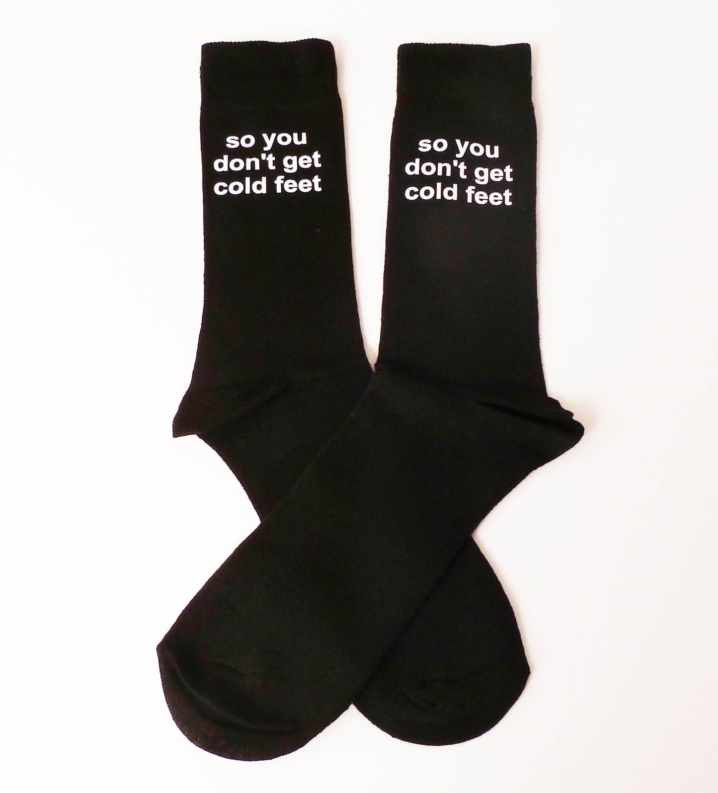 Personalised black wedding socks with gold foil printed name gift box and ribbon bow - cold feed groomsmen