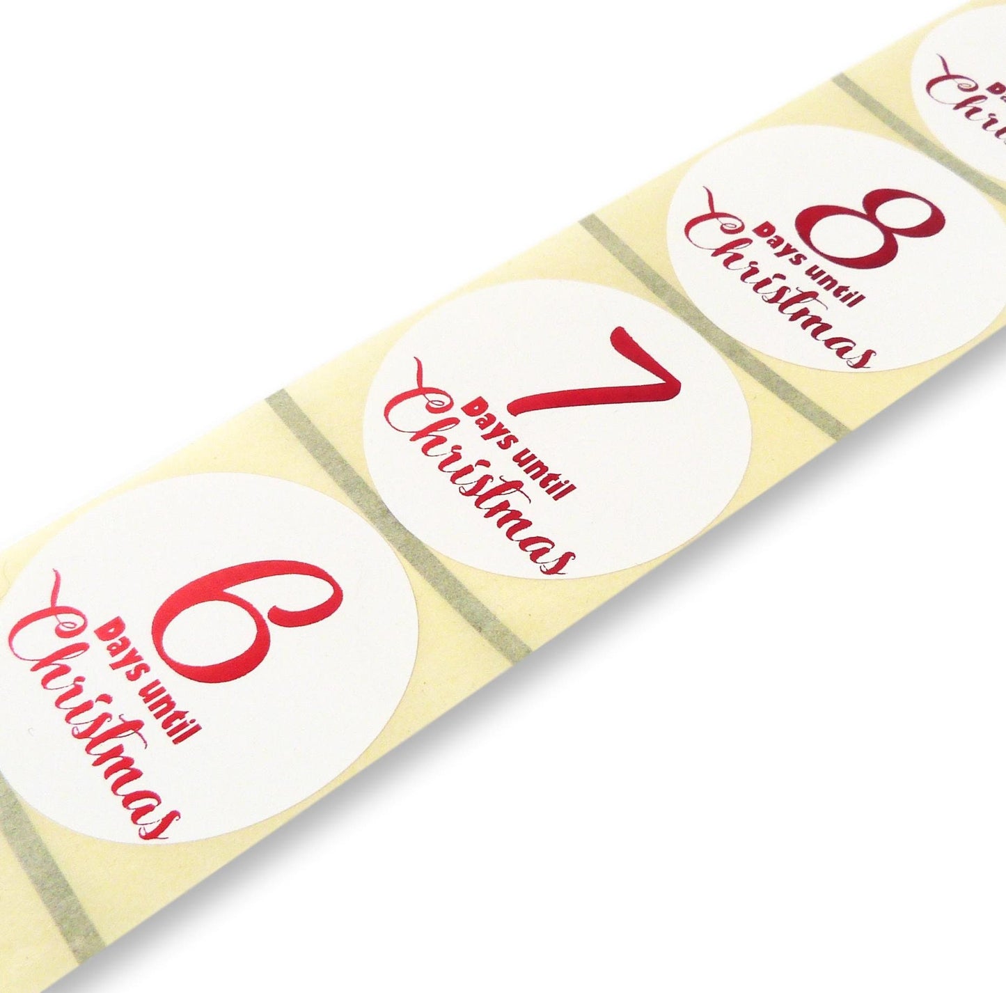 24 X Red Blue foil printed days until Christmas DIY advent calendar stickers metallic labels