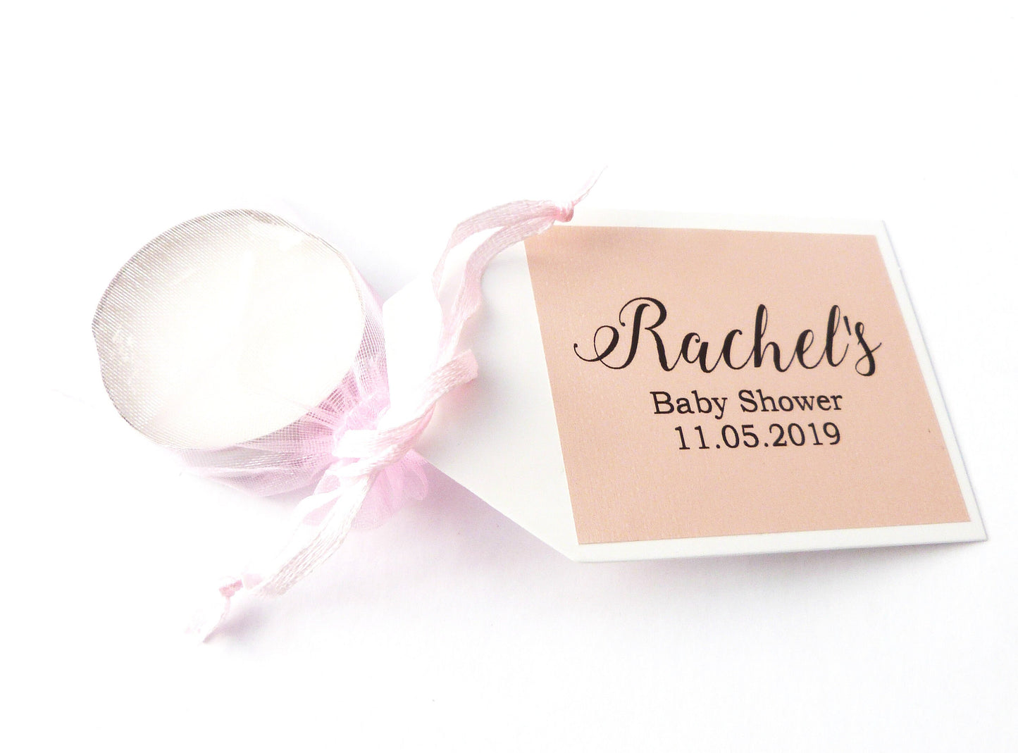 10 x Personalised baby shower tealight candle favours gift pink blue yellow