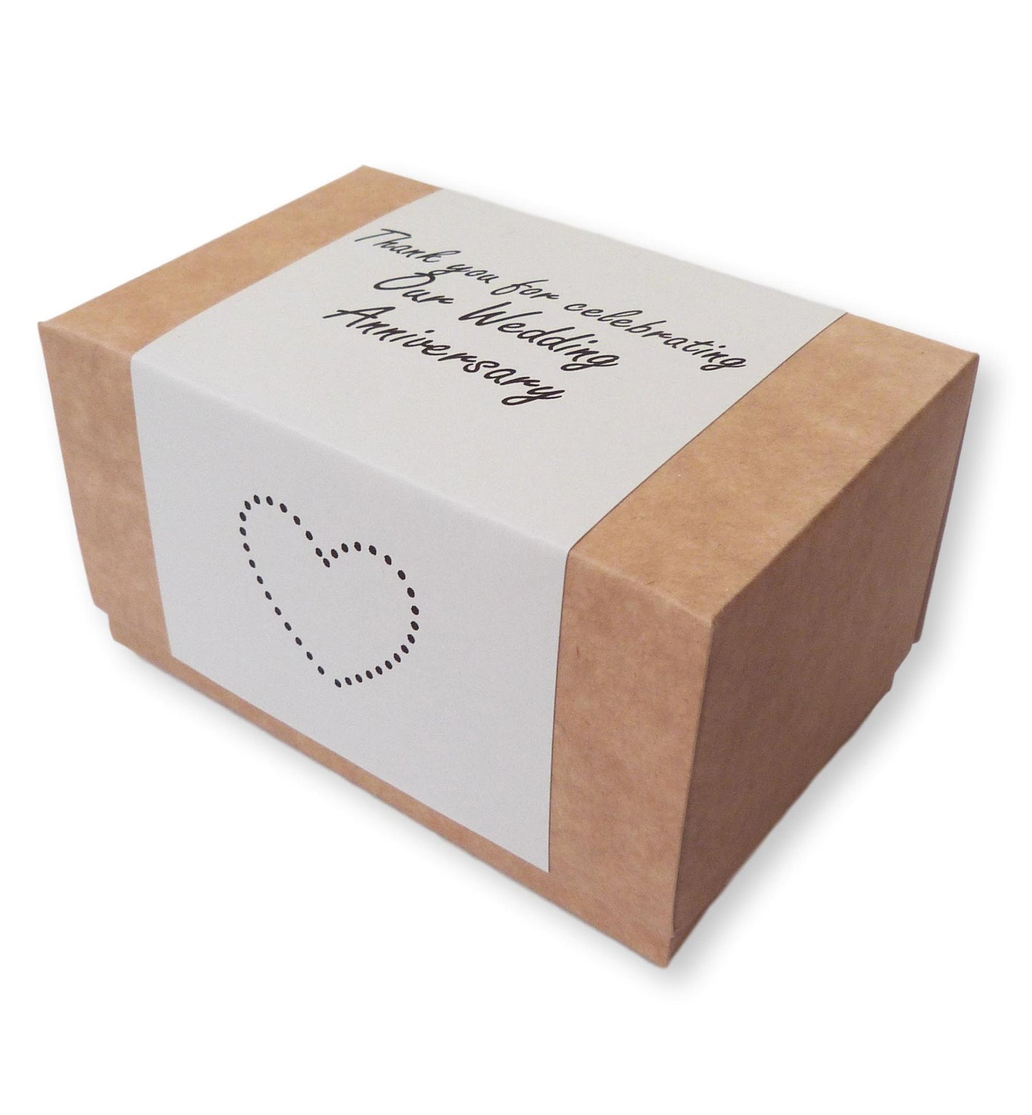 50 X Personalised white cake boxes with personalised coloured label wedding birthday party
