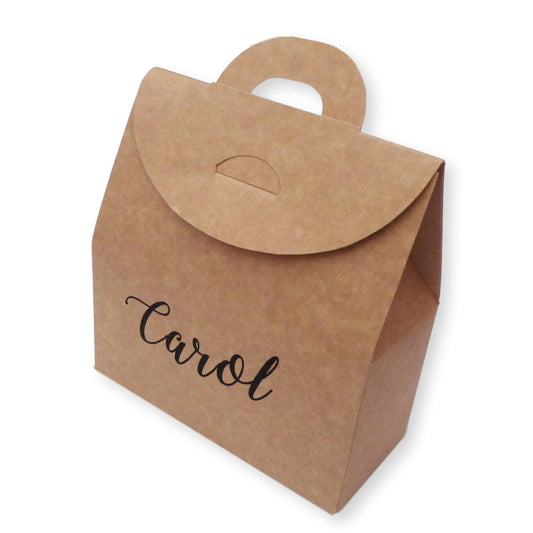 Personalised kraft brown box bag gift box party bag hen party birthday wedding christening