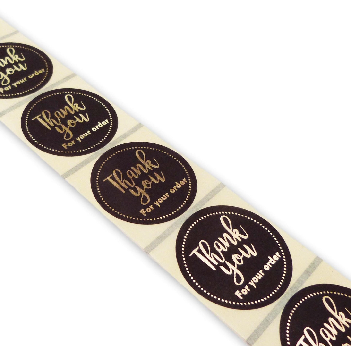 100 x 45mm Black gold foil Thank you for your order business labels postal stickers
