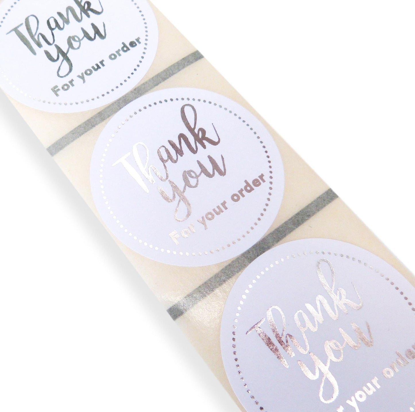 100 x 45mm white gold foil Thank you for your order business labels postal stickers