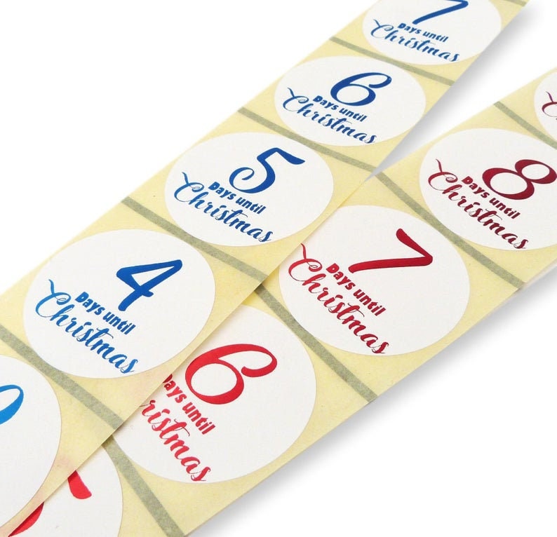 24X red advent calendar fill yourself boxes red foil labels Childrens activity balloon box