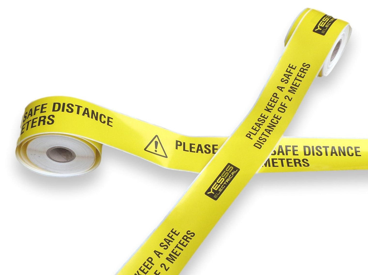 30M yellow roll social distancing label tape warning marker 1metre 2 meters personalised #024