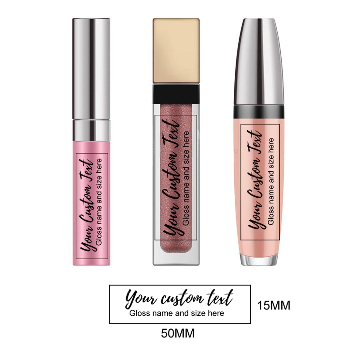 Transparent personalised lip gloss balm waterproof labels, cosmetic stickers Lip gloss packaging, Small favor stickers
