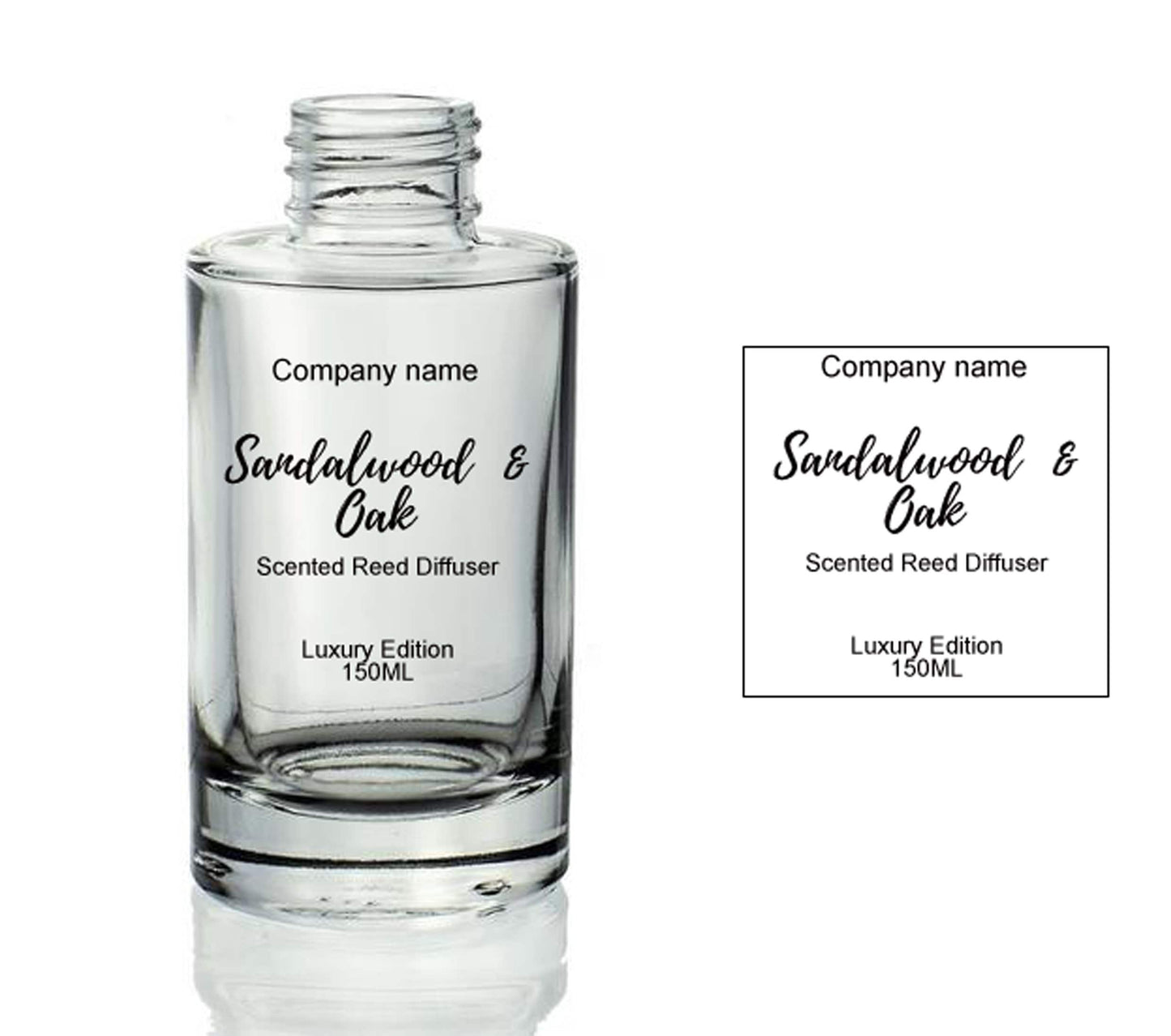 Personalised clear reed diffuser transparent labels printed stickers scents