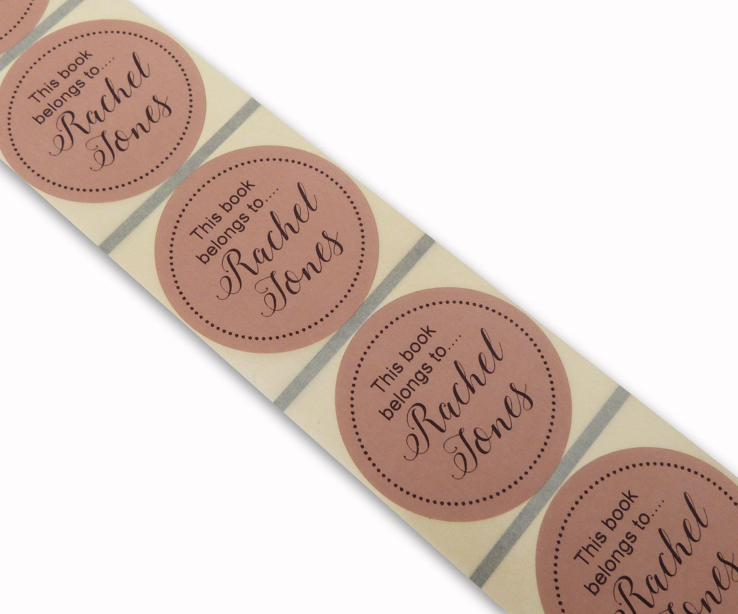 45mm round brown personalised this book belongs to, school reading stickers labels identification