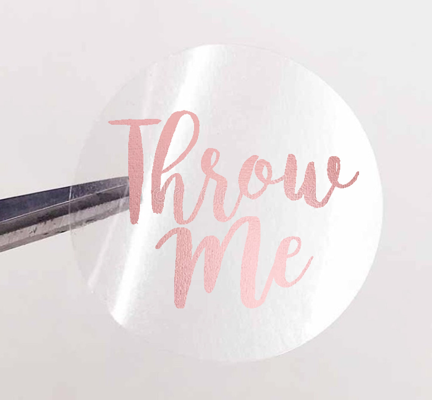 100 x 25mm round clear throw me wedding labels rose gold foil print confetti bag stickers