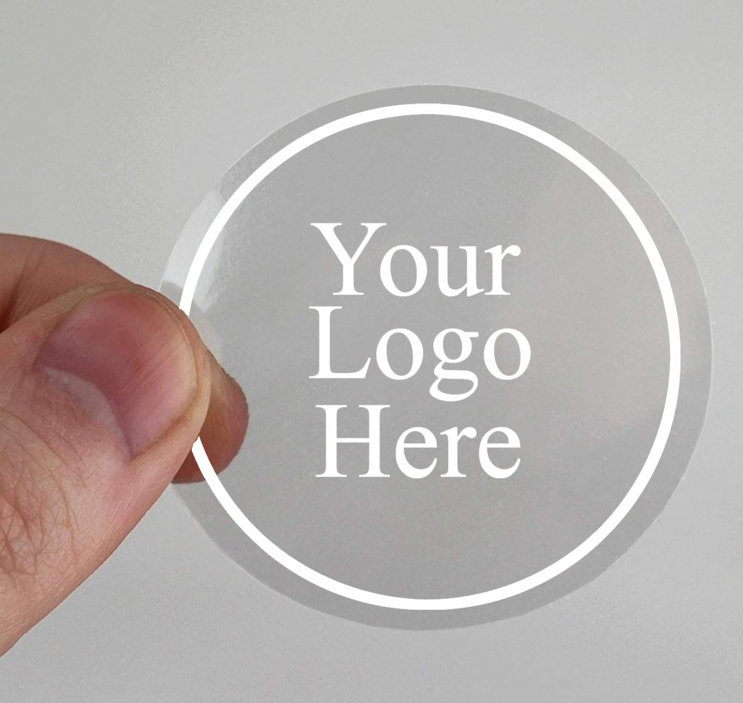 2000 roll x Clear round 38mm stickers silver gold rose gold shiny foil logo transparent labels business stickers