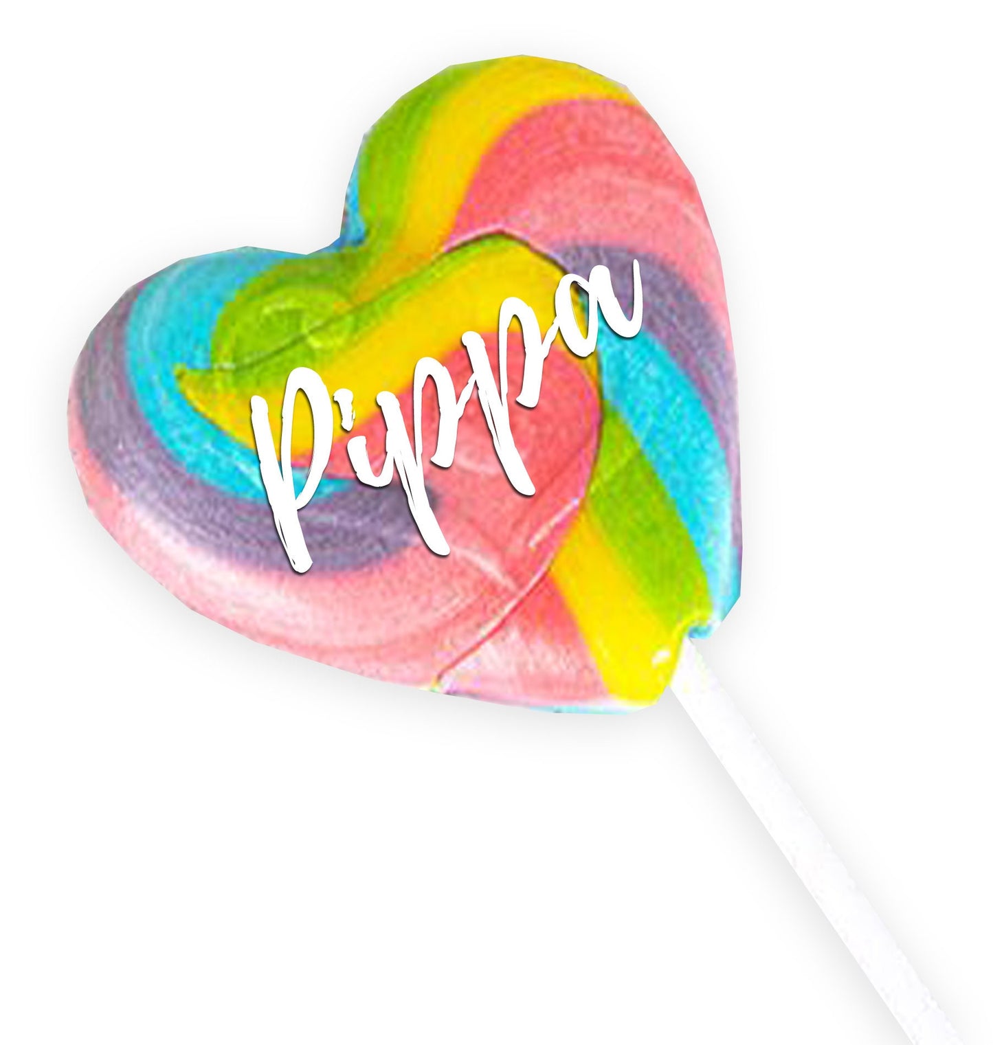 Rainbow Lollipops Personalised printed white name party favour girls party unicorn colour baby shower hen party