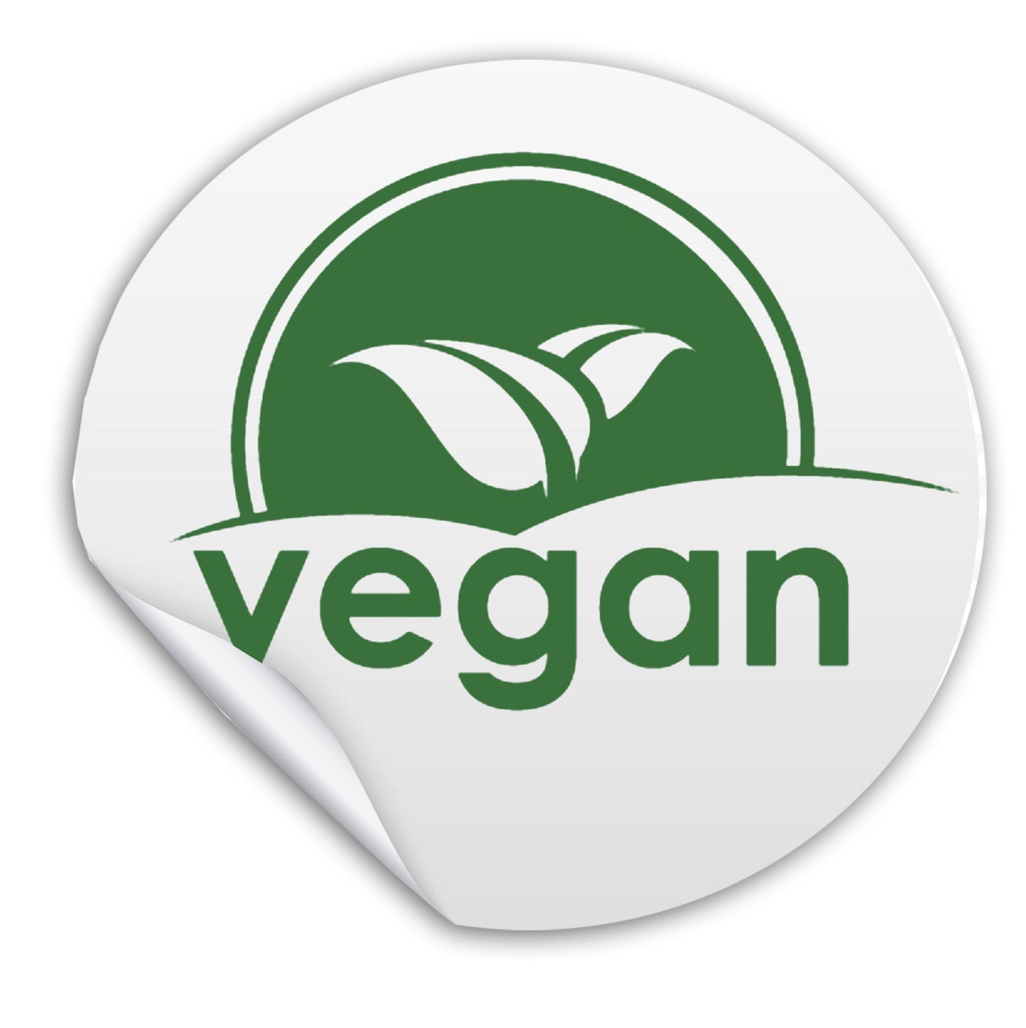 25mm round white Vegan green stickers food labels allergen labelling gloss