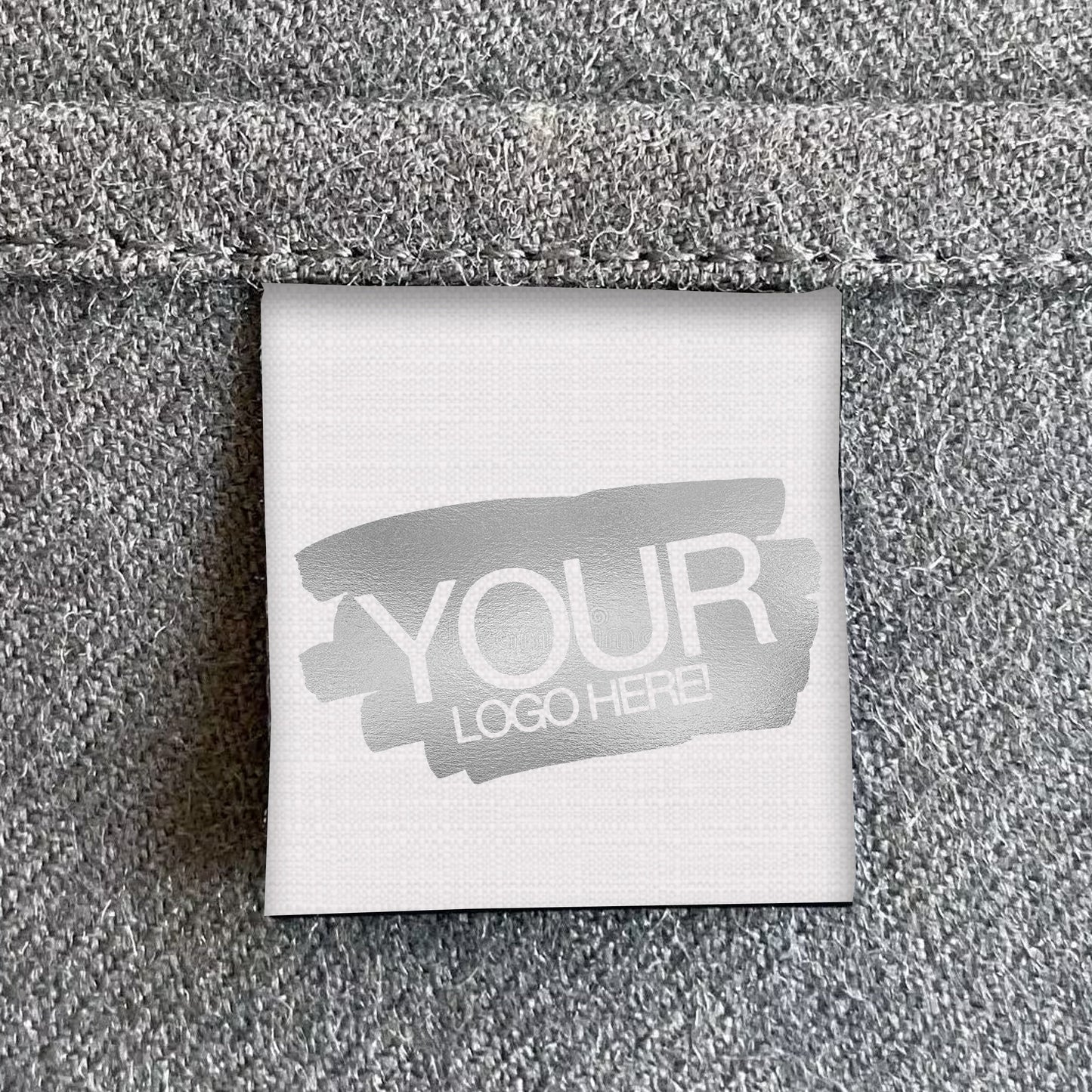 White black print logo shiny custom sewing labels | Fabric clothing sew in folded tags