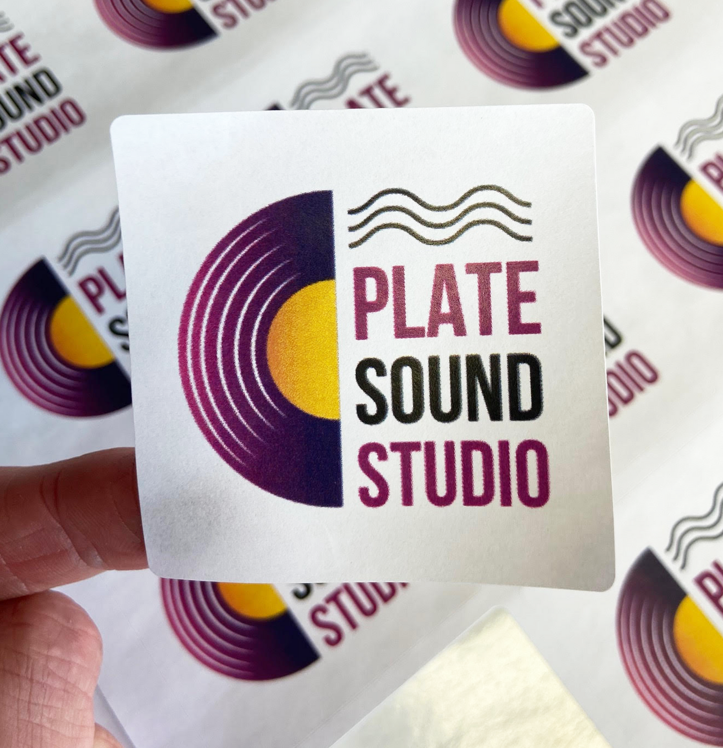 Square 60mm stickers, A4 sheets, personalised stickers, matte finish, logo stickers, printed, packaging, box sealing