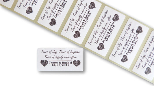 100 x 25mm x 50mm tears of joy tears of laughter tissue bag stickers- labels