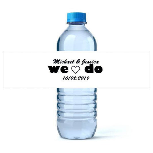 20 x personalised wedding we do water bottle labels birthday sticker favor wedding hangover