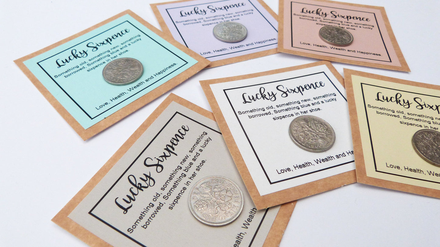 Lucky sixpence wedding gift brides shoe real coin bridesmaid favours