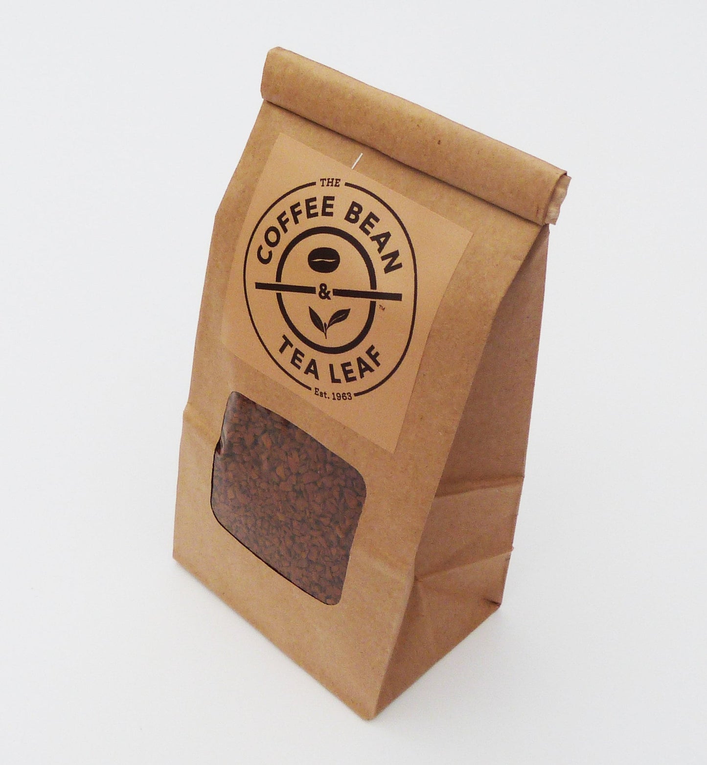 50 x Coffee bean brown white window bags with custom logo / name printed design coffee beans, chocolates etc