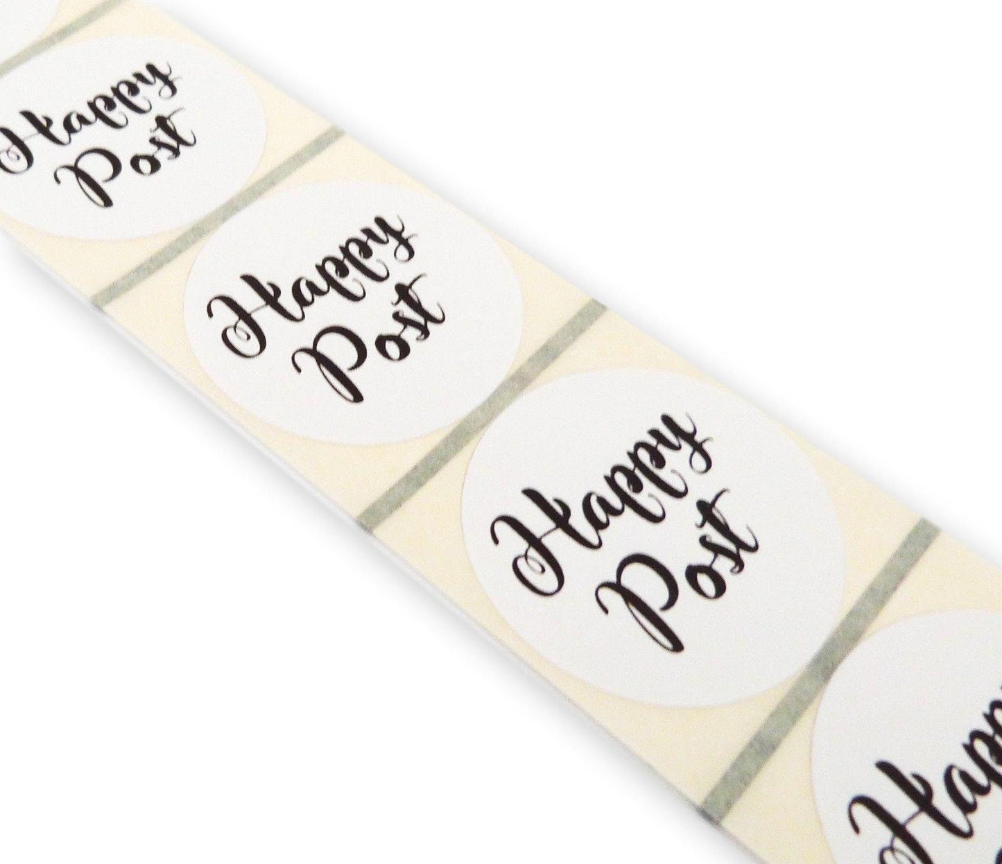 45mm round labels white happy post postage stickers orders