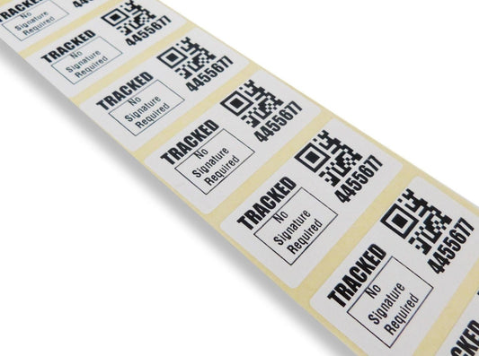 100 X 25mm x 50mm Tracked QR code labels fake stickers postal tracking stickers