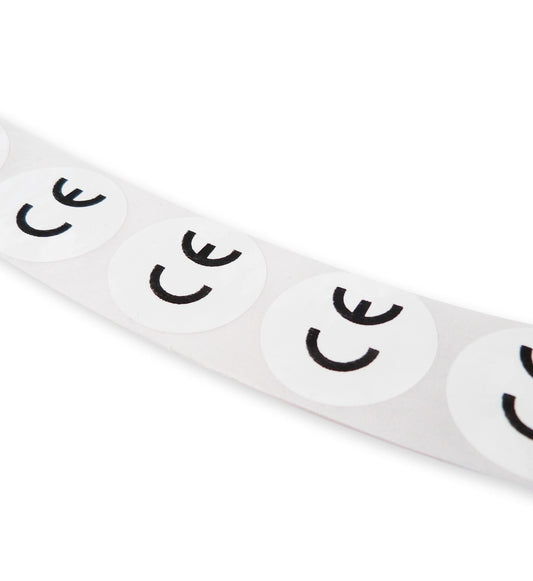 25mm round ce electrical safety labels stickers white permanent poly waterproof