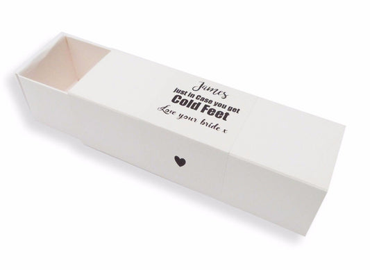 personalised wedding groom gift - in case you get cold feet custom box gift