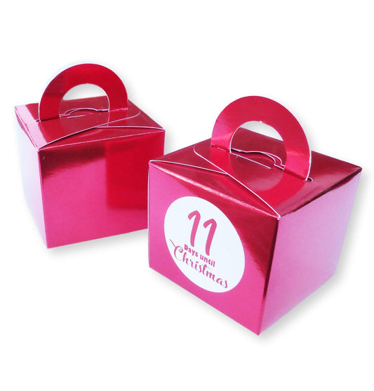 24X red advent calendar fill yourself boxes red foil labels Childrens activity balloon box