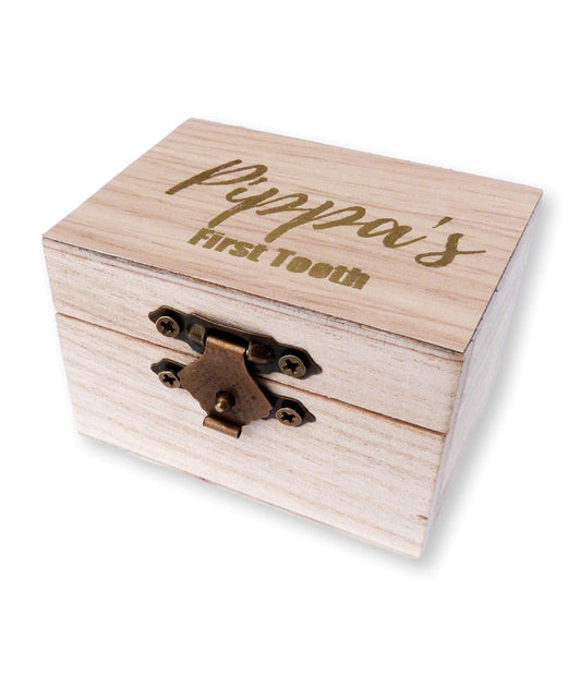 Personalised new baby christening gift first tooth box first curl