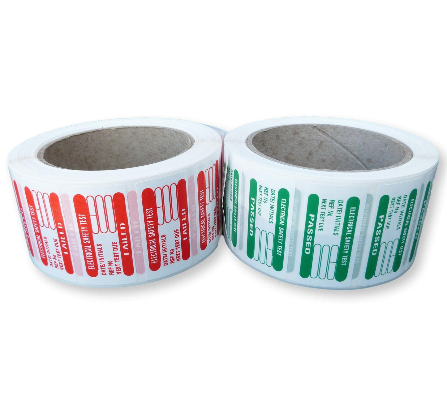 100 50mm x 25mm electrical safety test labels green waterproof stickers
