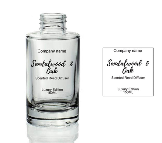 Personalised clear reed diffuser transparent labels printed stickers scents
