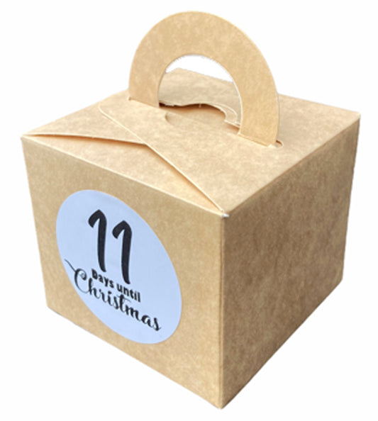 24 x Brown advent calendar fill yourself boxes Childrens activity box bags