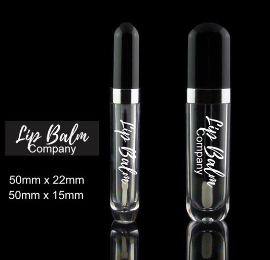 Transparent  personalised lip gloss balm waterproof labels, white print cosmetic stickers Lip gloss packaging, Small favor stickers