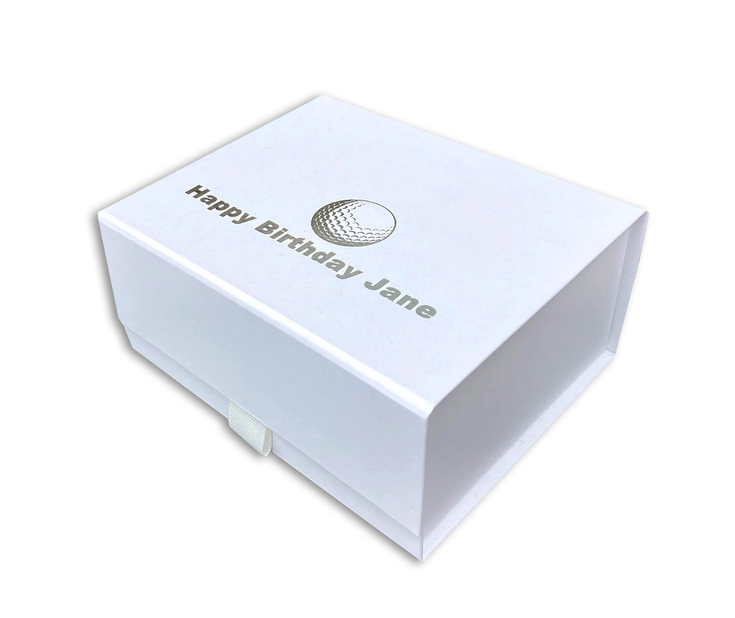 Personalised ladies golf gift box socks, balls womens custom print Christmas set