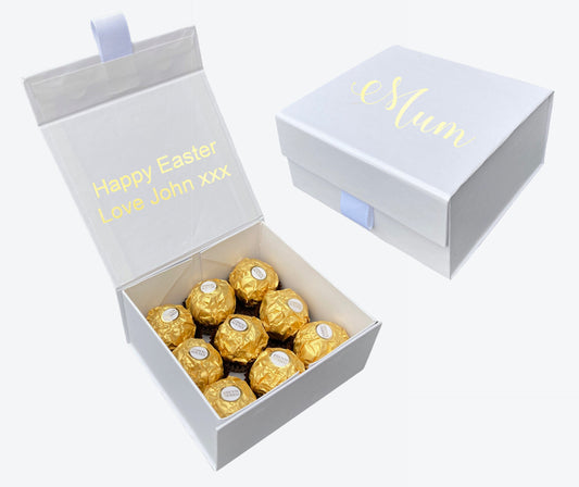 Personalised Ferrero Rocher box gold foil print gift valentines day valentines birthday name chocolate gift