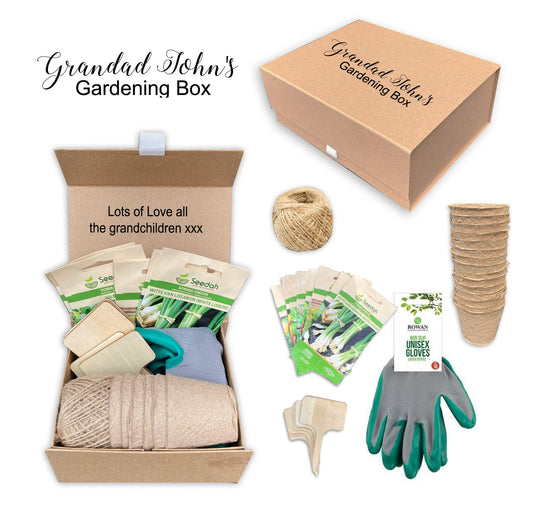 Personalised small mens gardening gift box christmas dad grandad garden gift