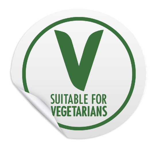 25mm round white suitable for vegetarians green stickers food labels allergen labelling gloss