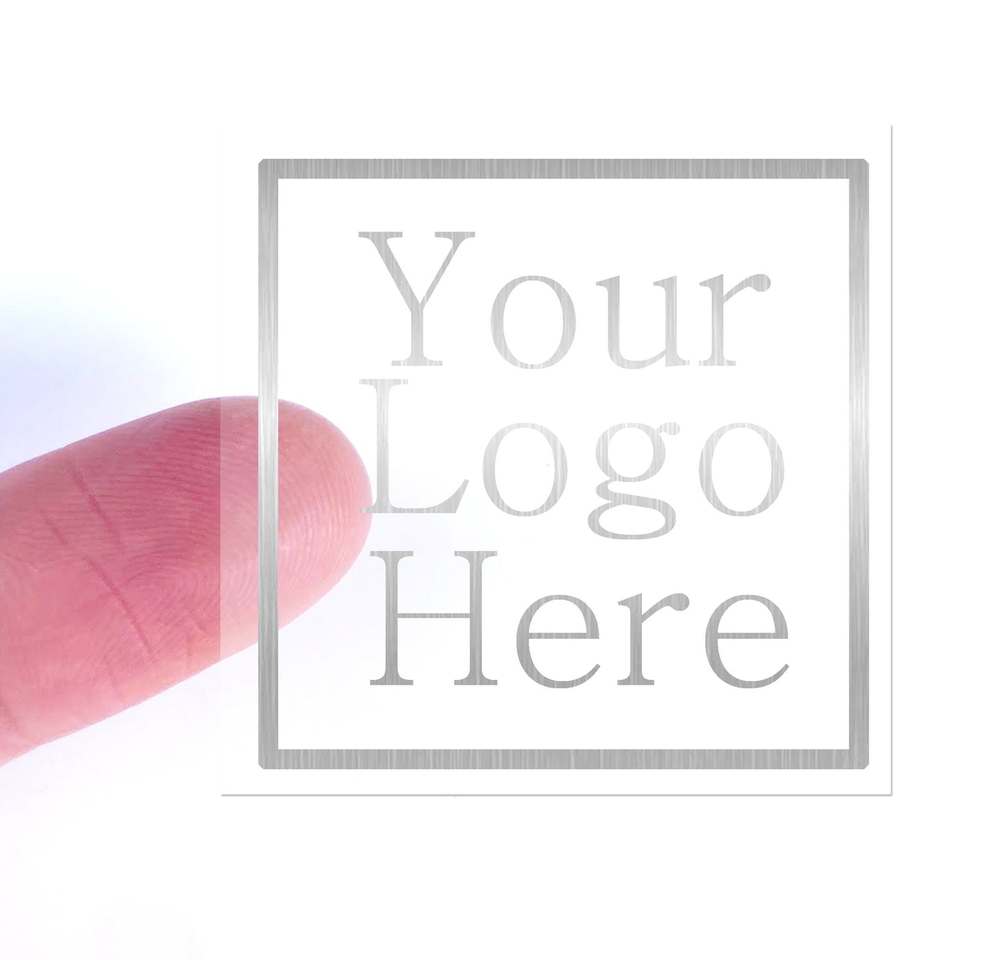 1000 x Clear square 45mm 50mm 60mm 80mm 100mm stickers silver gold rose gold shiny foil logo transparent labels business stickers