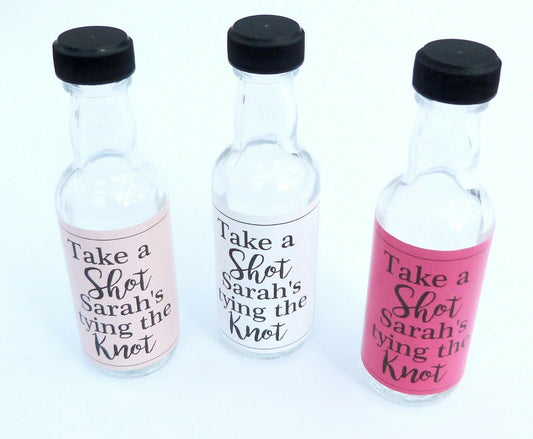 Hen party alcohol favor bottles- tying the knot favour hen do miniature gift
