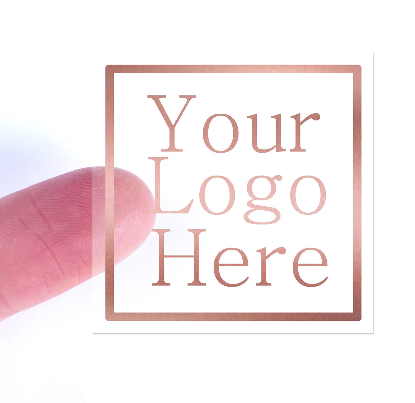 1000 x Clear square 45mm 50mm 60mm 80mm 100mm stickers silver gold rose gold shiny foil logo transparent labels business stickers
