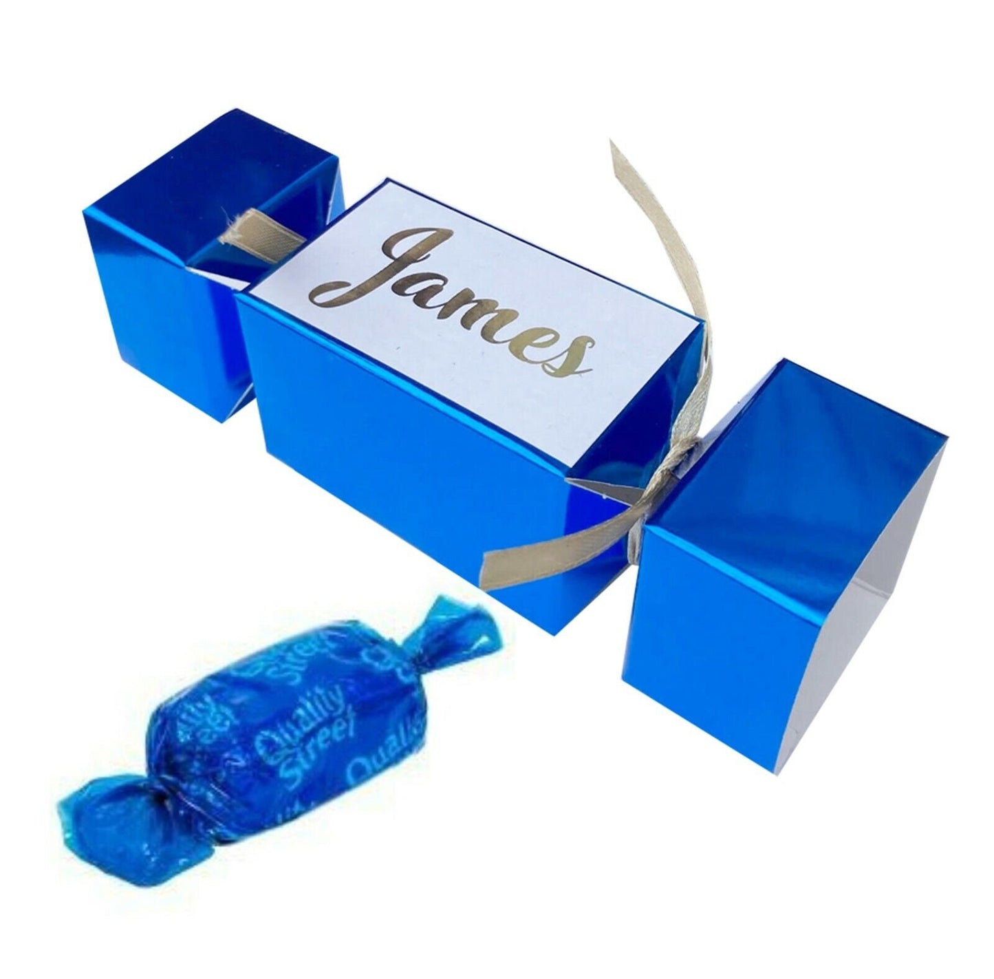 small personalised gold crackers table names favours gift christmas boxes DIY red green blue