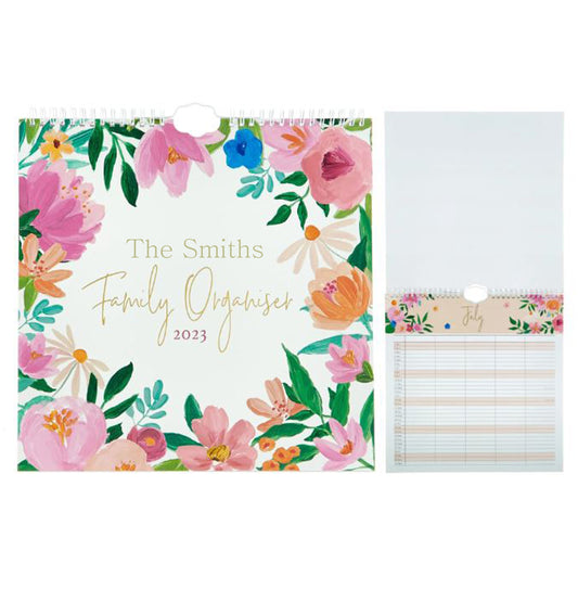 Personalised family organiser 2023 calendar floral gift for her christmas