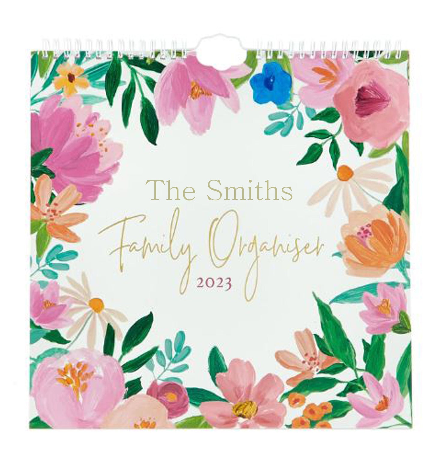 Personalised family organiser 2023 calendar floral gift for her christmas