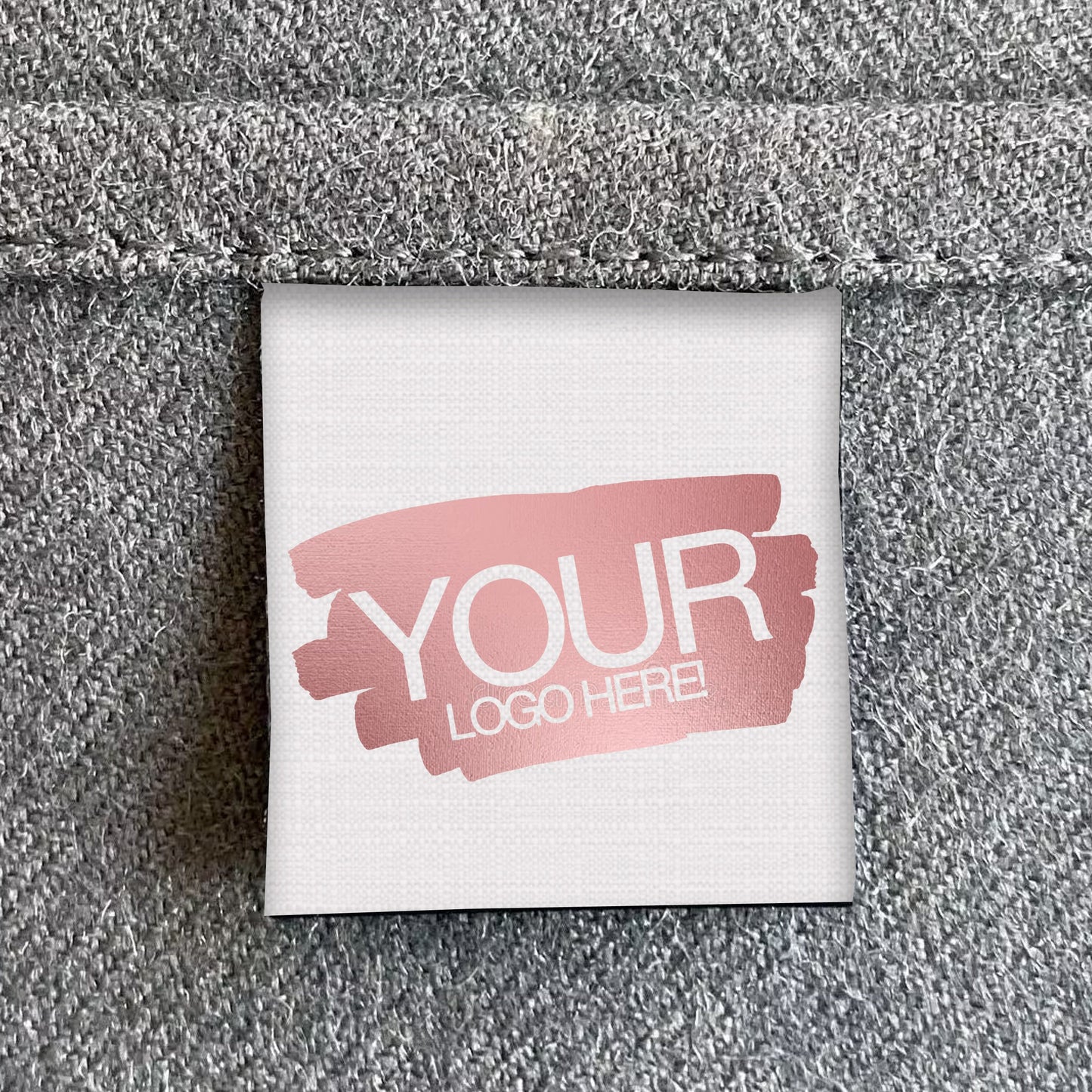 White gold shiny foil logo shiny custom sewing labels | Fabric clothing sew in folded tags